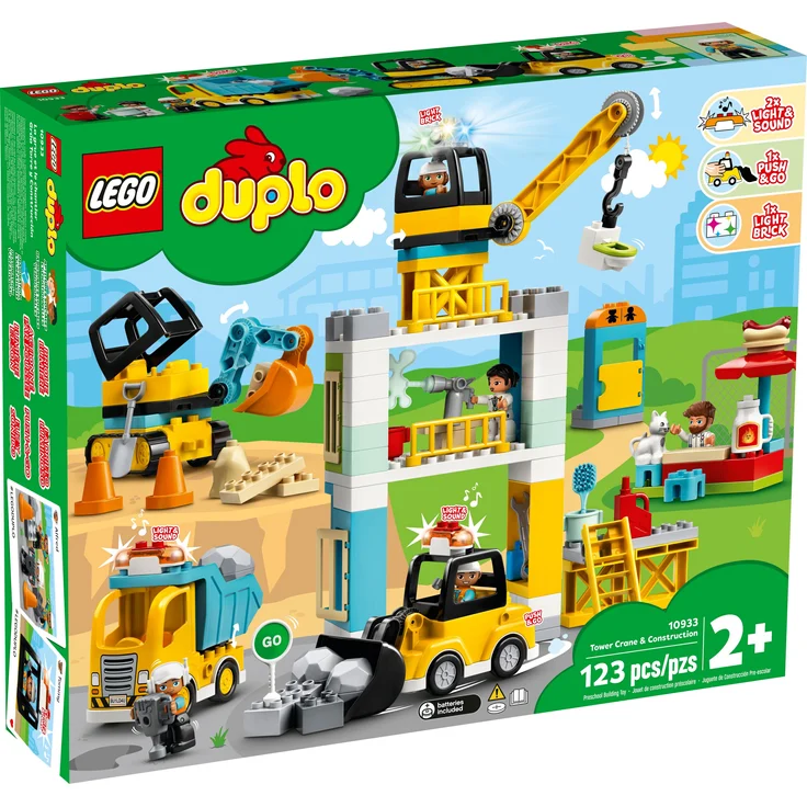 LEGO DUPLO 10933 'Große Baustelle mit Licht und Ton', 123 Teile, ab 2 Jahren – Bild 3