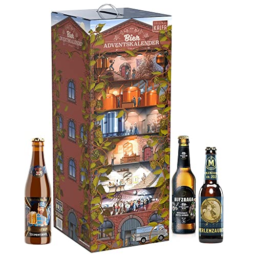 KALEA Bier-Adventskalender Edition Brauwerk | 24 deutsche Biere von Privatbrauereien | Premium Biere mit neuer Bestückung 2023 | Perfektes Biergeschenk für alle Bierliebhaber