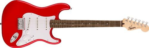 Fender Squier Sonic Stratocaster HT IL, elektrische Gitarre mit Squier Single-Coil-Tonabnehmern, 6-Sattel-Hardtail-Brücke, roter Korpus
