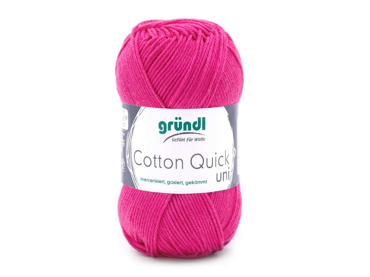Gründl Gründl Wolle Cotton Quick 50 g uni pink Häkelwolle, 100 % Baumwolle, weich und kühl, hautfreundlich, pflegeleicht