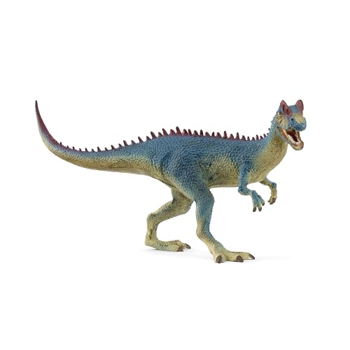 Schleich Dilophosaurus (15046), Dinosaurier mit beweglichem Kiefer, leuchtend rote Knochenkämme, 23,2 x 7,5 x 10,6 cm