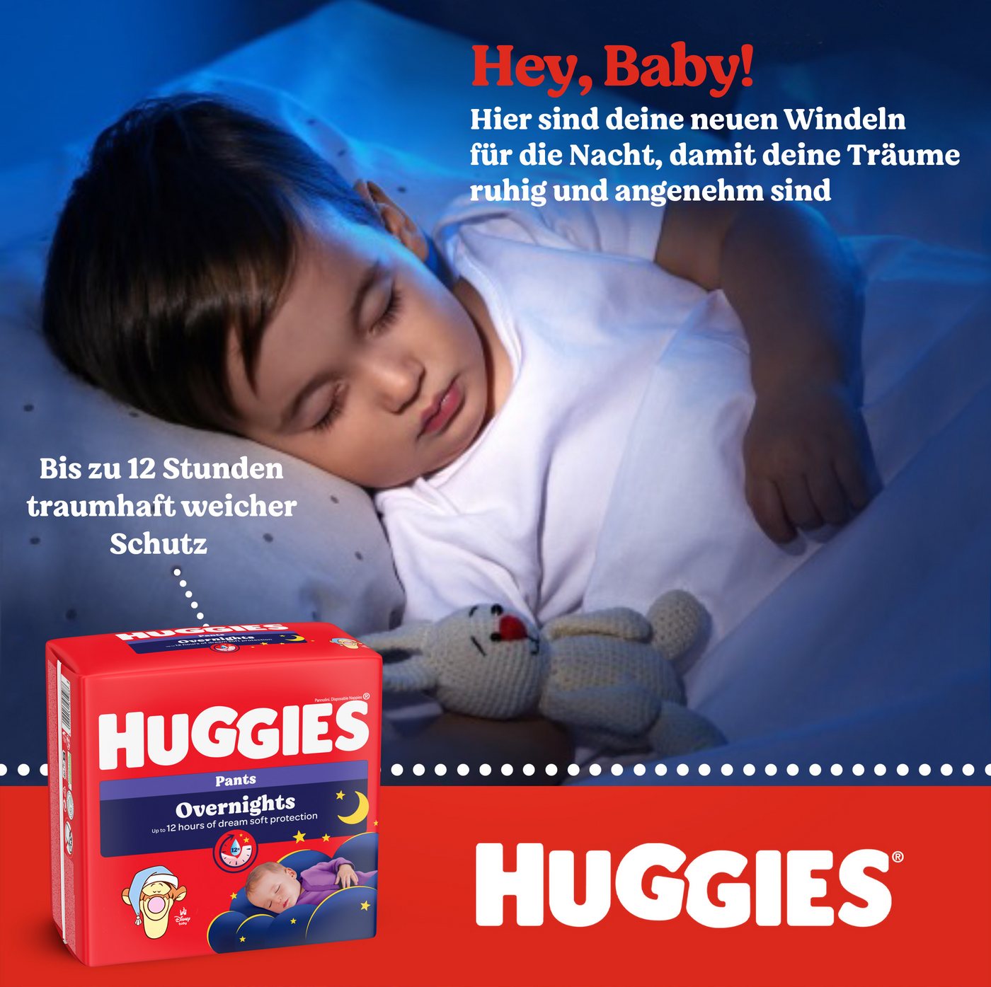 HUGGIES Windeln Overnight Pants Größe 6, Nachtwindeln mit Quick-Dry-Technologie, 88 St. im Disney-Design