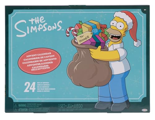 Jakks Pacific Der Simpsons-Adventskalender 2024, 24 Tage voller Überraschungen mit ca. 3,8 cm großen Figuren und Zubehör. Ideal für Kinder und Sammler.