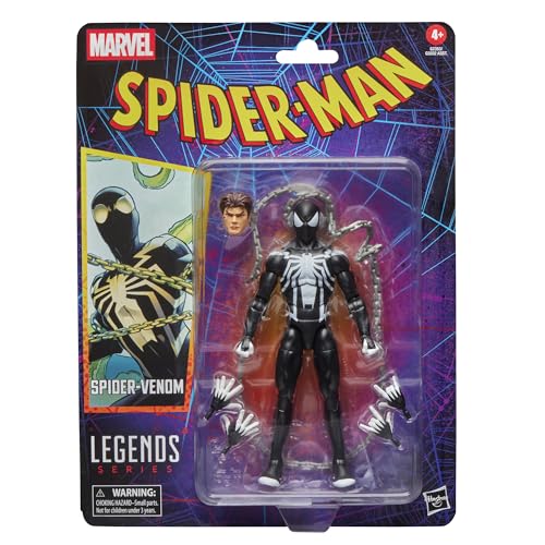 Hasbro Marvel Legends Series Spider-Venom, Retro Spider-Man Comics Action-Figur, 15 cm, mit 6 Accessoires und über 20 Bewegungspunkten