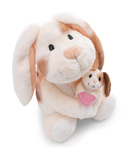 NICI Kuscheltier Hase Mutter & Kind, 20cm und 6cm, aus weichem Plüsch, beige, perfektes Geschenk für Kinder und Erwachsene - 62841