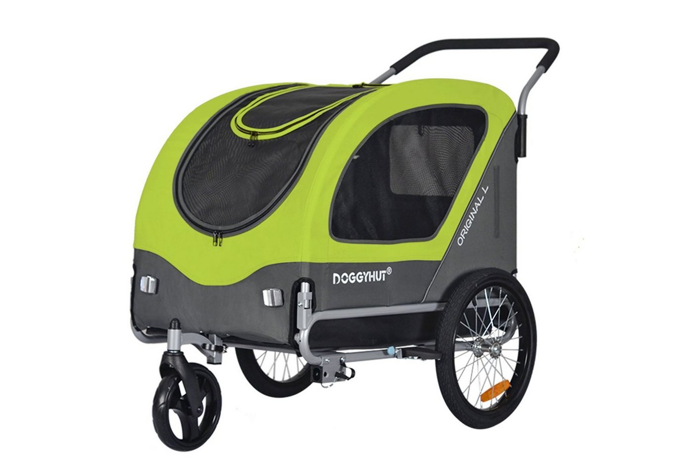 TIGGO Fahrradhundeanhänger DOGGYHUT, Hundeanhänger & Hundebuggy bis 35kg, Joggerfunktion, mit verstärktem Boden, blau
