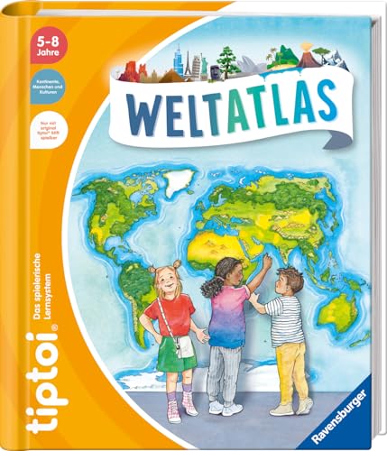 Ravensburger tiptoi® Weltatlas, Lernbuch für Kinder ab 5 Jahren, interaktive Entdeckungstour durch die Welt