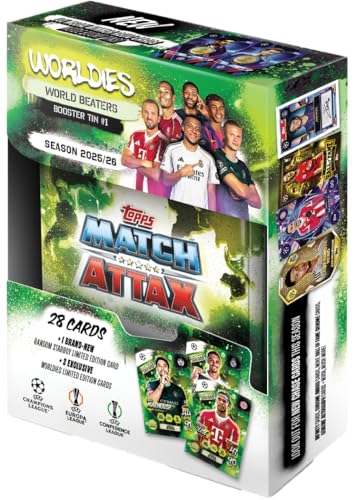 Topps 2025-26 Match Attax UEFA Champions League Mini Tin, Sammelkarten-Set mit 29 Karten und 3 exklusiven Limited Edition Karten