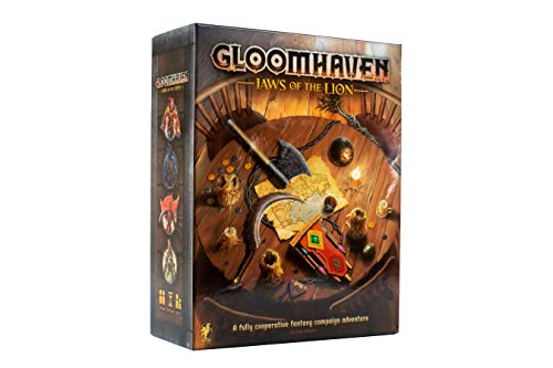 Enigma Gloomhaven: Jaws of the Lion, eigenständiges Brettspiel mit 4 Charakteren, 16 Monsterarten und vereinfachtem Regelwerk