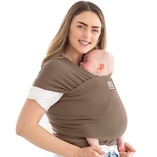 KeaBabies Babytrage Ab Geburt, Atmungsaktive Tragetücher mit ergonomischer Unterstützung, Handfreier Baby Carrier (Saddle Brown)
