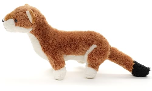 Uni-Toys Wiesel Plushie, 22 cm Plüsch-Marder mit naturgetreuem Design und nachhaltigem Füllmaterial
