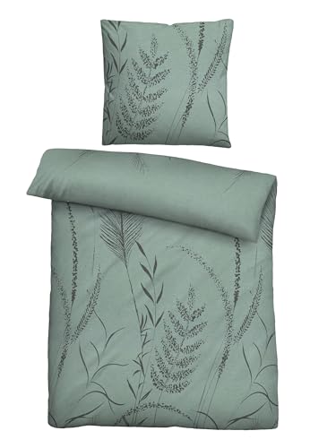 biberna Melange-Flanell Bettwäsche 0840518 GRAESER, Kinderbettwäsche mit Streifen bunt gewebt, fichte