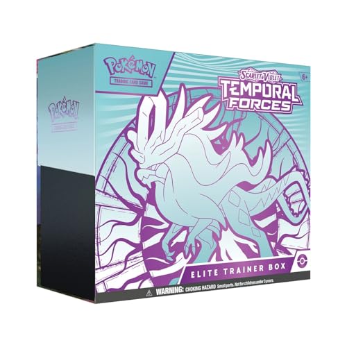 Pokemon JUEGO DE CARTAS - Chrome, Sammelkarten und Zubehör, Mehrfarbig (820650856570) - Pokémon Trading Card Game Elite Trainer Box, Scarlet & Violet – Temporal Forces, mit Boosterpacks, Promo-Karte und Zubehör