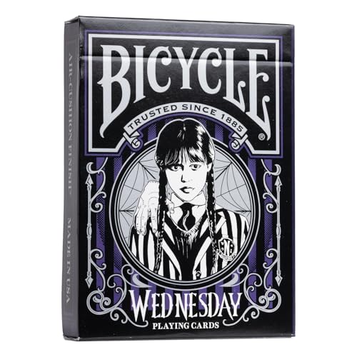 Bicycle Wednesday, Designer Spielkarten inspiriert von der Netflix-Serie mit Charakterkunst und makabren Motiven
