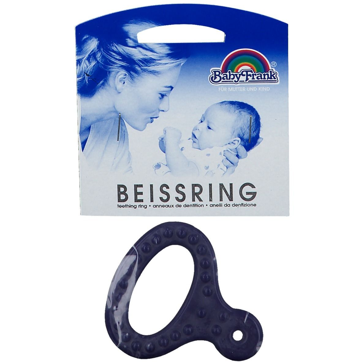 Baby-Frank Beissring mit Griff blau 1 St Sonstige zur Unterstützung während der Zahnungszeit