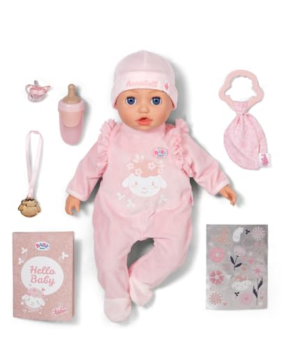 MGA Zapf Creation BABY born Annabell Puppe, 43 cm mit realistischen Babylauten und Bewegungen