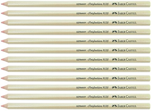 Faber-Castell 12 x Radierstift Perfection 7056, für Bleistift und Farbstift, präzise Radierung