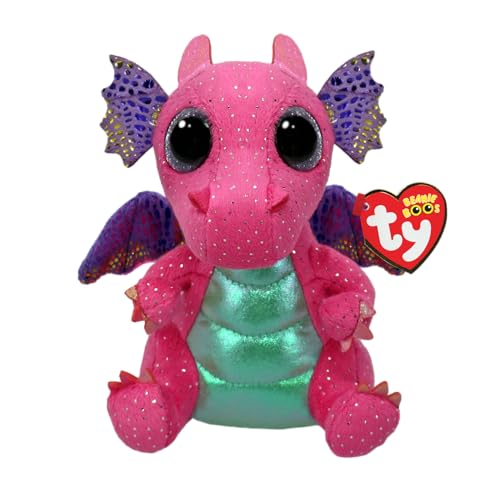 TY Beanie BOOS 15 cm Spitfire, Plüschtier mit niedlichem Design für Kinder und Sammler, pink