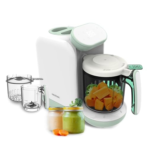 Cecotec Nana BabyCare FoodProcessor, 4-in-1 Küchenroboter für Babys, BPA-frei, kocht, püriert, sterilisiert und wärmt Babyflaschen, inkl. Rezeptbuch
