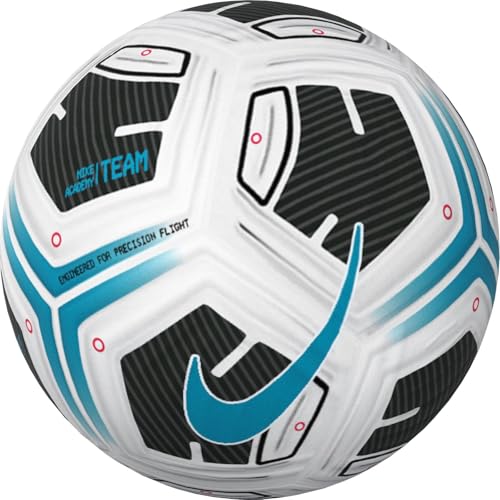 Nike FZ7540-102 NK Academy FA24, Freizeit-Fußball mit Aerowsculpt-Technologie, unisex, Weiß/Schwarz/LT Blau, Größe 3