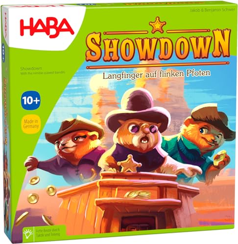 HABA Showdown Langfinger auf flinken Pfoten, Sammelspiel, ab 10 Jahren für 2-4 Spieler, hochwertiges Taktik-Brettspiel aus nachhaltiger Holzwirtschaft