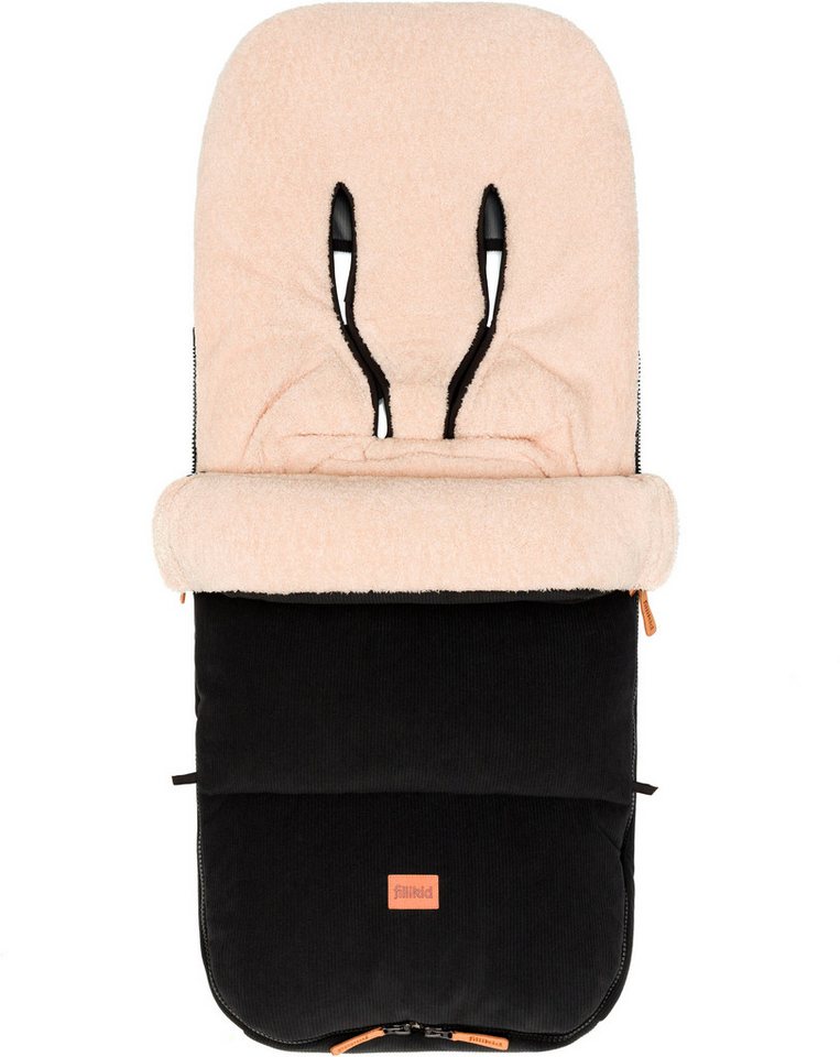 Fillikid Kinley Cord Fußsack, Winterfußsack aus Teddyplüsch, wasserdicht, abzipptes Oberteil, ideal für Kinderwagen und Buggys