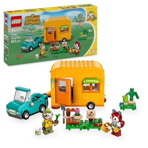 LEGO Animal Crossing Gerds Wohnwagen & Gärtnerei, Bauset für Rollenspiele, Spielzeug Auto für Kinder mit Tierfiguren, Geschenk für Mädchen und Jungen ab 7 Jahren, 77054