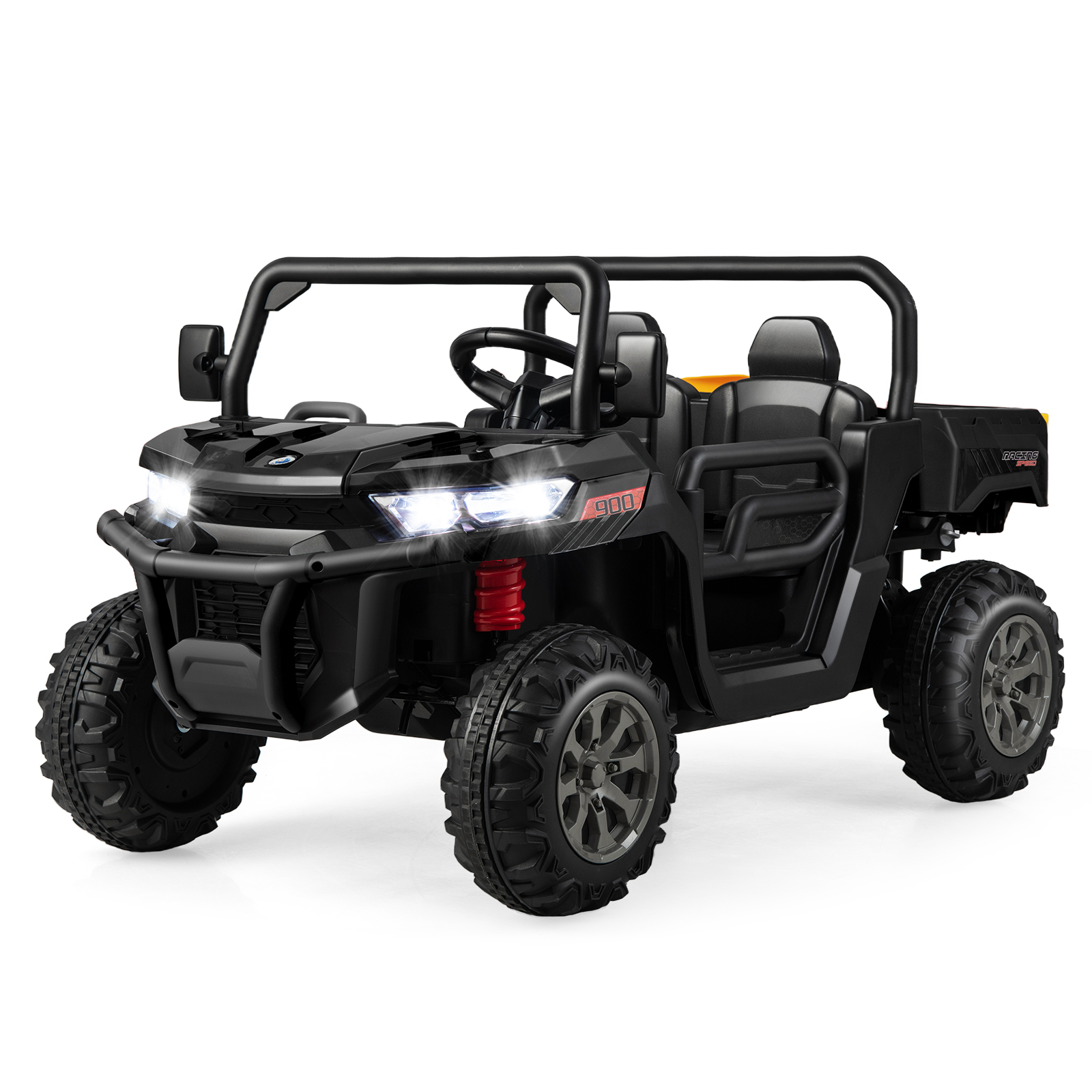Costway 2 Sitzer Elektroauto mit automatischer Ladefläche, 12V Kinder