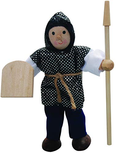 Winzlinge Biegepuppe Lanzelot, Original Puppen aus dem Hohenloher Land, Weiß/Schwarz, biegbar mit Haaren und typischer Kleidung