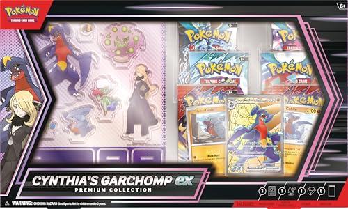 The Pokemon Company Pokémon Cynthia's Garchomp ex Premium Collection, Sammelkarten mit holografischer Promokarte und starken Attacken