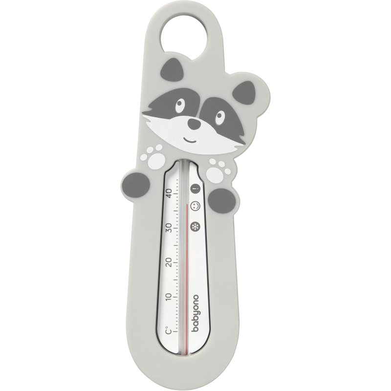 BabyOno Badethermometer Raccoon, spritzwassergeschützt mit leicht ablesbarer Skala, 1 St.
