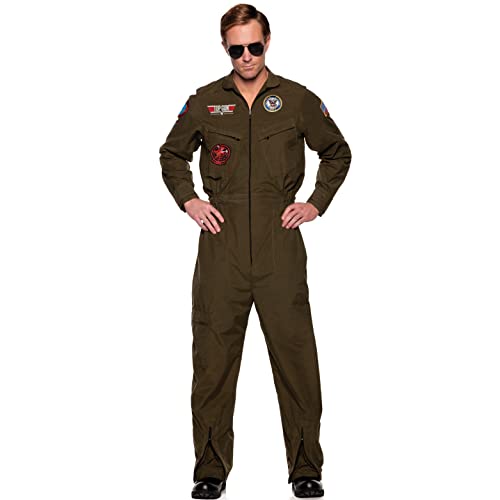 UNDERWRAPS US Navy Top Gun, Herren Overall Kostüm in Grün, Größe 2X-Large