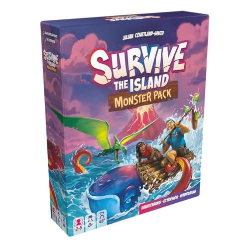 Zygomatic Survive The Island – Monster Pack, Erweiterung für 2-5 Spieler, ab 8 Jahren, mehrsprachig, Familienspiel mit neuen Kreaturen und strategischem Gameplay