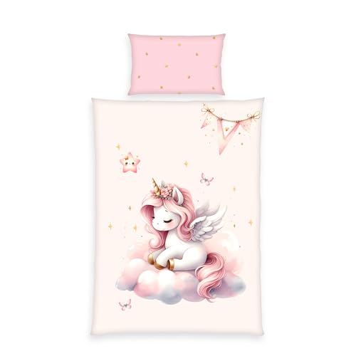 Herding Einhornzauber Bettwäsche, Made in Green, 100% Baumwolle, Größe 40x60 + 100x135
