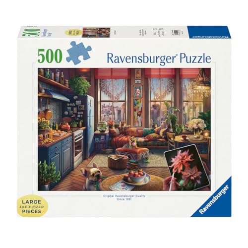Ravensburger Legpuzzel Gezellige Boho Studio, 500st. - Großes Format, lebendiges Bild, perfekte Passform