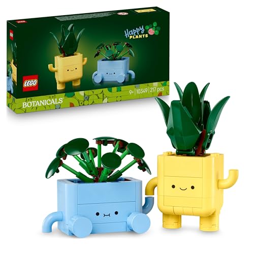 LEGO Botanicals Fröhliche Pflanzen 10349, Spielzeugset mit 2 künstlichen Pflanzen, 2 bunten Blumentöpfen & austauschbaren Cartoon-Gesichtern, Geschenk für Mädchen ab 9 Jahren