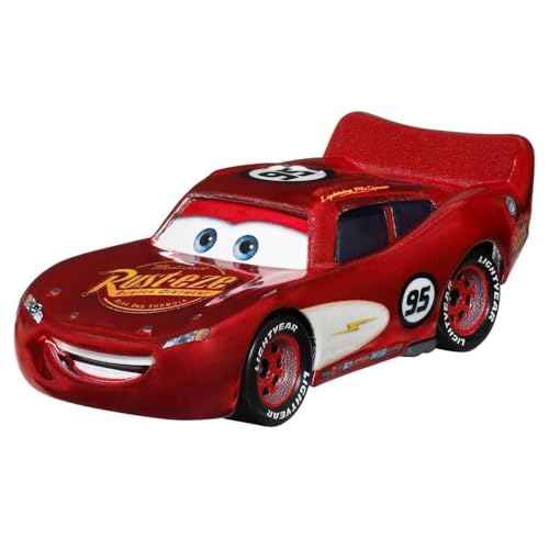 Disney Cars Radiator Springs Lightning McQueen HTX82, Spielzeug-Rennwagen im Maßstab 1:55 aus Metall, geeignet für Kinder ab 3 Jahren