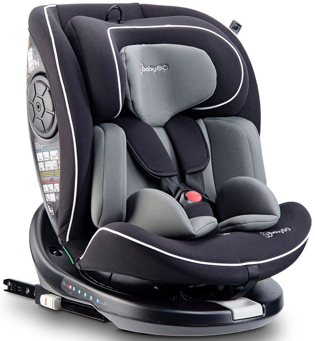 BabyGo Autokindersitz Nova2 360 I Size, für Körpergröße von 40-150 cm, 360-Grad Rotation, 5-fach verstellbare Rückenlehne, Kopflehne 11-fach verstellbar, blau