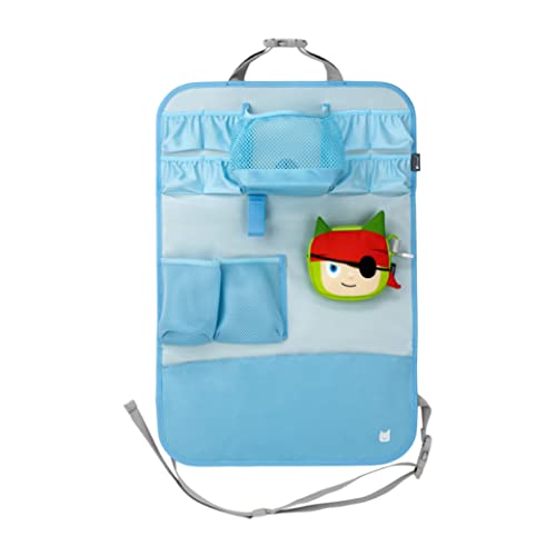 Tonies Auto Organizer - hellblau mit Mini Tasche Pirat, für 8 Tonies, Maße 40,2 x 50,1 cm ausgeklappt