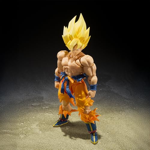 TAMASHII NATIONS Super Saiyan Son Goku Figur, 15,4 cm, Legendäre Saiyajin-Transformation, Dragon Ball Z SH Figuarts Best Selection