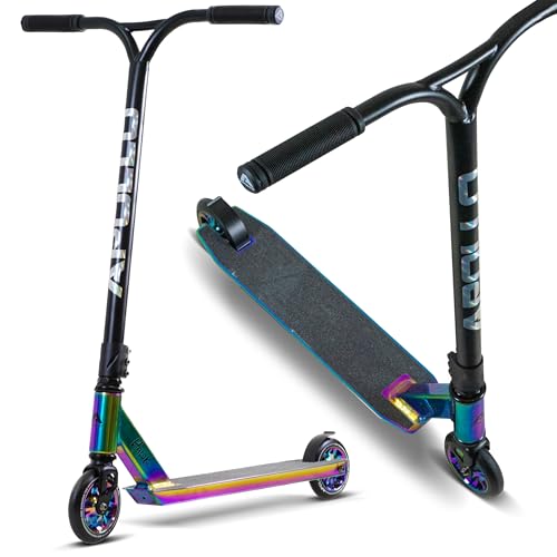 Apollo Stuntscooter Hawk, Scooter für Erwachsene, Jugendliche und Kinder ab 6 Jahren, mit extra breiter Trittfläche, robustem Y-Lenker und 110mm PU-Rollen