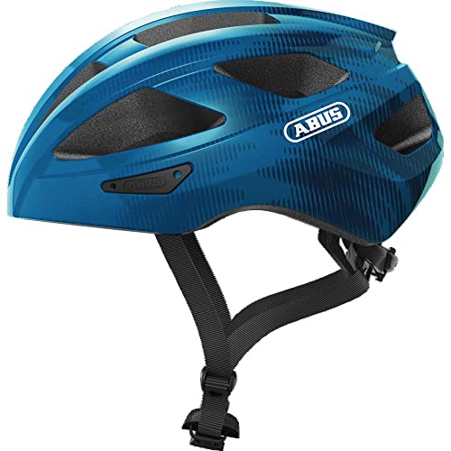 ABUS Rennradhelm Macator - sportiver Fahrradhelm für Einsteiger - auch für Zopfträger/-innen - für Damen und Herren - Blau, Größe L