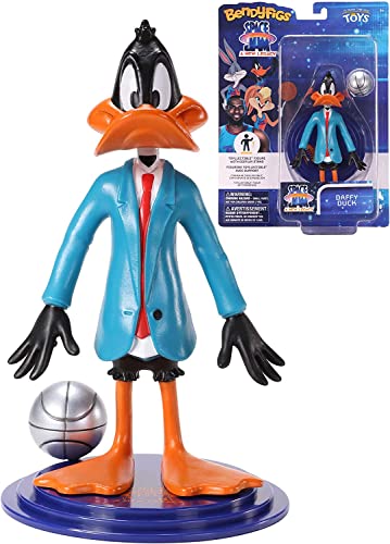 The Noble Collection Space Jam 2 - Daffy Bendyfig, Sammelfigur in flexibler Form, ca. 19 cm hoch, offiziell lizenziert