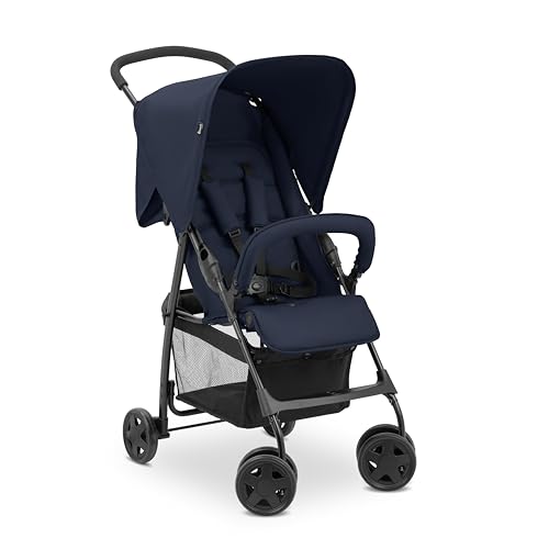 hauck Buggy Sport, Ultra Leicht - nur 5,9 kg, Klein Zusammenklappbar, Reisebuggy mit Liegefunktion, Extra Großer Korb bis 3 kg (Dark Blue)