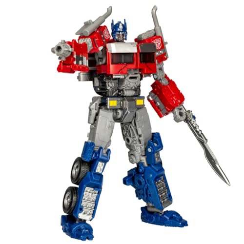 Transformers Studio Series Voyager-Klasse 102 Optimus Prime Action-Figur, 16,5 cm, hochbeweglich, Rot, Weiß, Blau, mit Schwert und Blaster