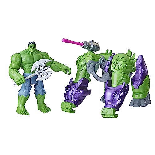 Marvel Mech Strike Mechasaurs, Hulk Actionfigur mit Gamma Smasher Mechasaur, 11,4 cm, bewegliche Gliedmaßen, Spielzeug für Kinder ab 4 Jahren, F6600