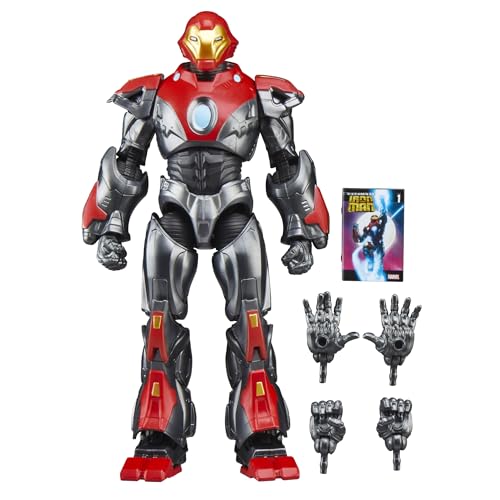 Marvel Legends Series Ultimate Iron Man Action-Figur, 15 cm premium-design mit Comic-Accessoire und 4 austauschbaren Händen