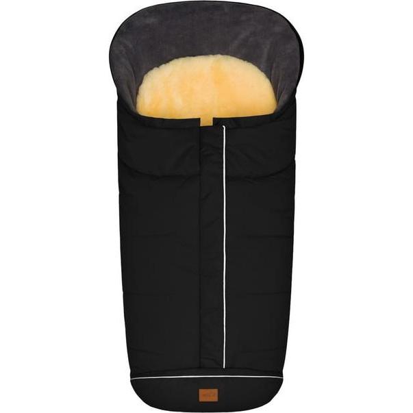 Fillikid Winterfusssack Nanga, Kinderwagen Fusssack aus Lammfell, schwarz