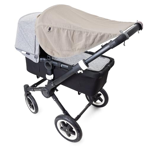 Liebes von priebes Sonnensegel Johanna UV Schutz 50+ | Sonnendach mit Seitenschutz | Universal Sonnenschutz | Sonnensegel für Kinderwagen & Buggy, Baumwolle, Mikrofaser, UPF 50