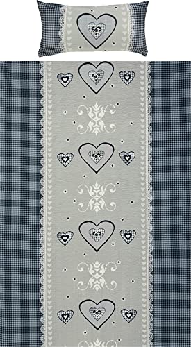 Erwin Müller Bettwäsche Seersucker Silber-grau Größe 135x220 cm (40x80 cm)